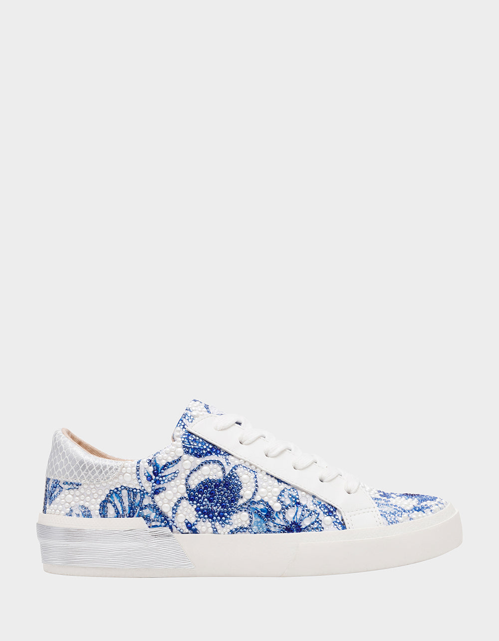 Betsey Johnson Discount - DAMON WHITE/BLUE FLORAL Women's Blue Floral Sneaker