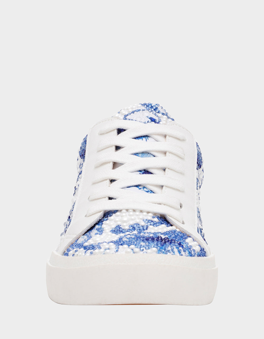 Betsey Johnson Discount - DAMON WHITE/BLUE FLORAL Women's Blue Floral Sneaker
