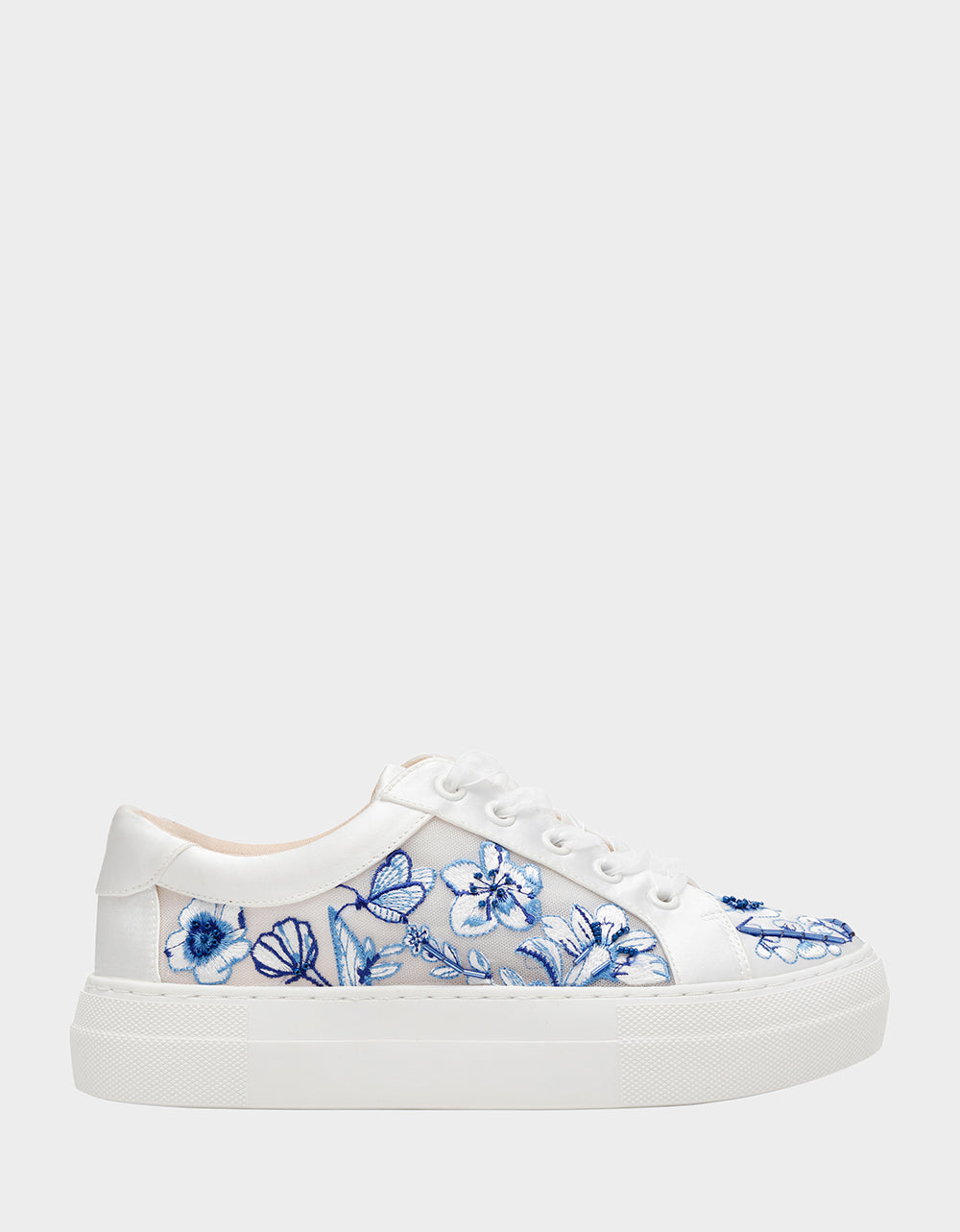 Betsey Johnson Special Offer - NINO BLUE FLORAL Platform Low-Top Lace-Up Sneakers