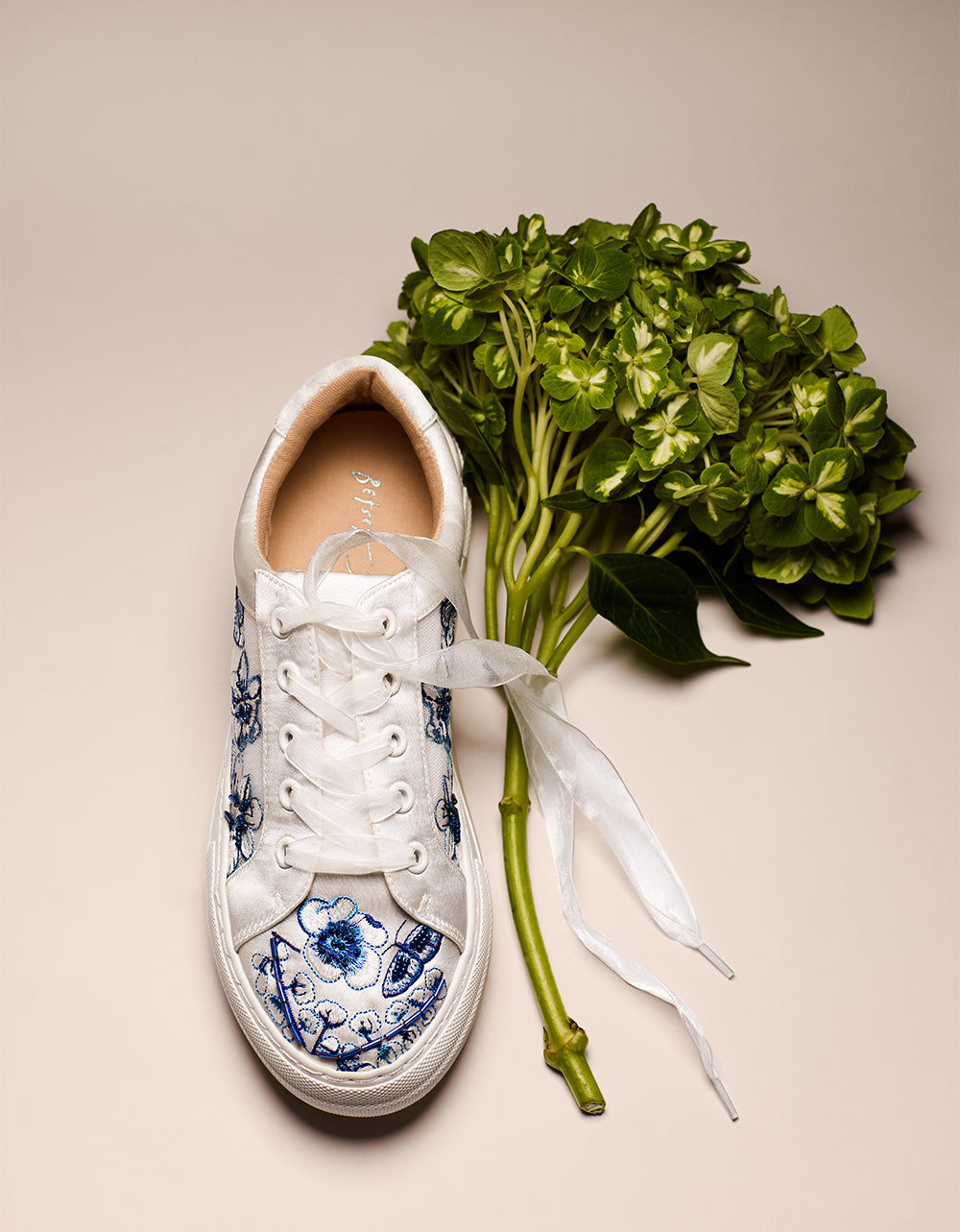 Betsey Johnson Special Offer - NINO BLUE FLORAL Platform Low-Top Lace-Up Sneakers