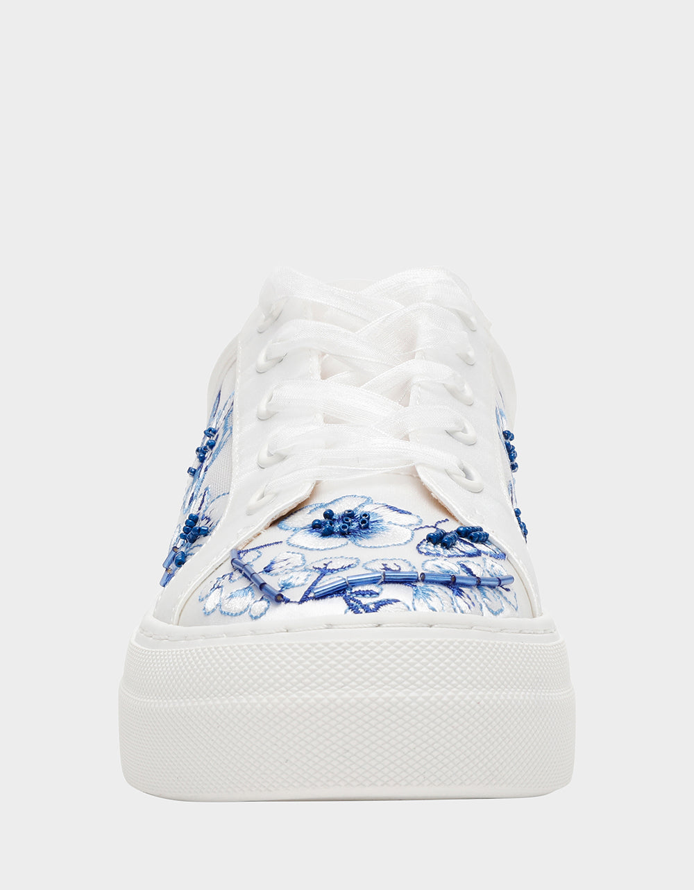 Betsey Johnson Special Offer - NINO BLUE FLORAL Platform Low-Top Lace-Up Sneakers