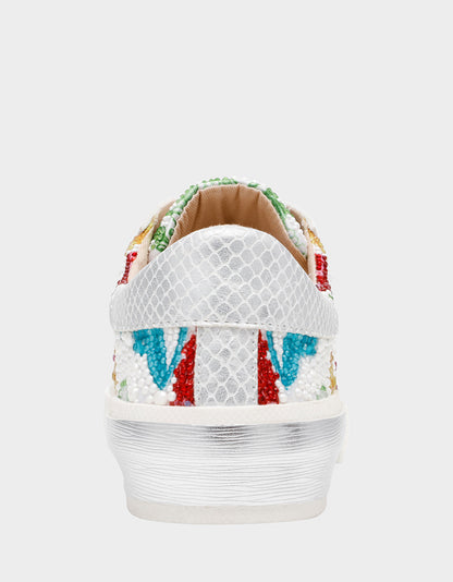 Betsey Johnson Deals - DAMON BRIGHT MULTI Women's Multicolor Floral Sneaker