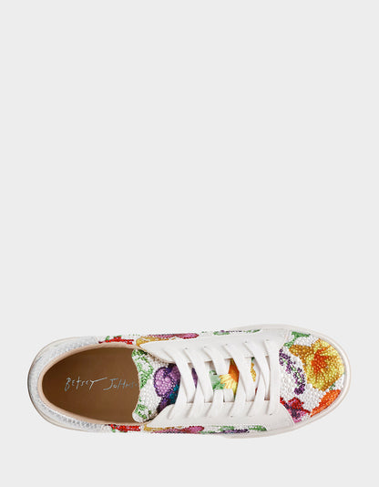 Betsey Johnson Deals - DAMON BRIGHT MULTI Women's Multicolor Floral Sneaker