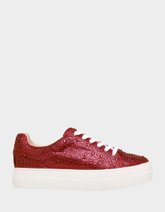 Betsey Johnson Recommended - SIDNY RED Rhinestone Sneaker