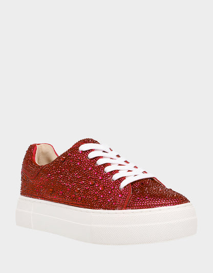 Betsey Johnson Recommended - SIDNY RED Rhinestone Sneaker