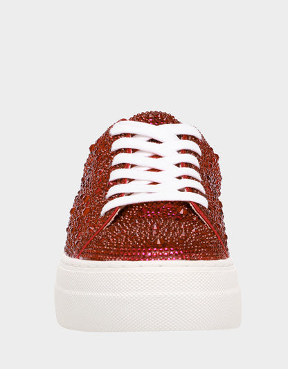 Betsey Johnson Recommended - SIDNY RED Rhinestone Sneaker