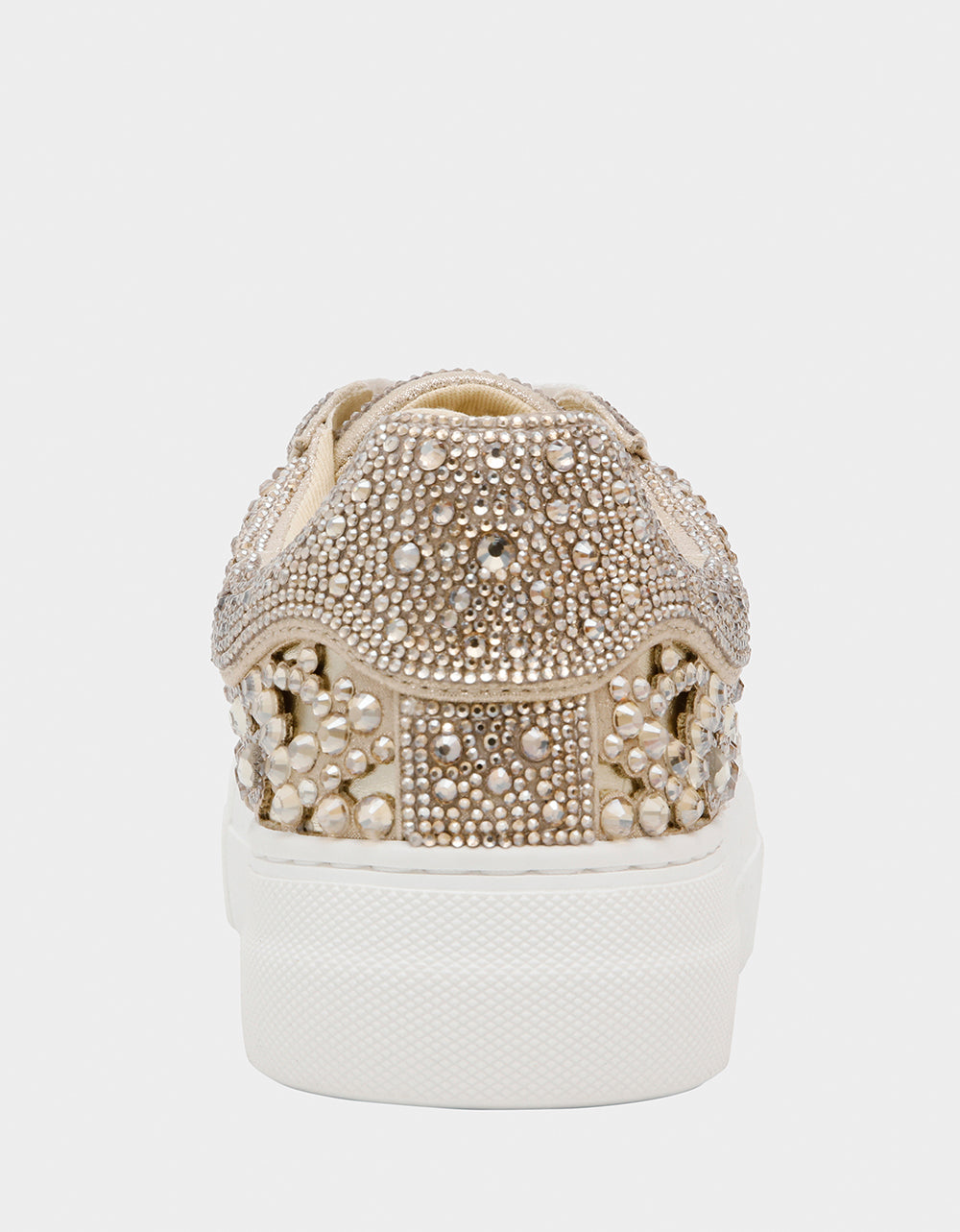 Betsey Johnson Best Price - REILY LIGHT GOLD Platform Low-Top Lace-Up Rhinestone Women's Sneaker