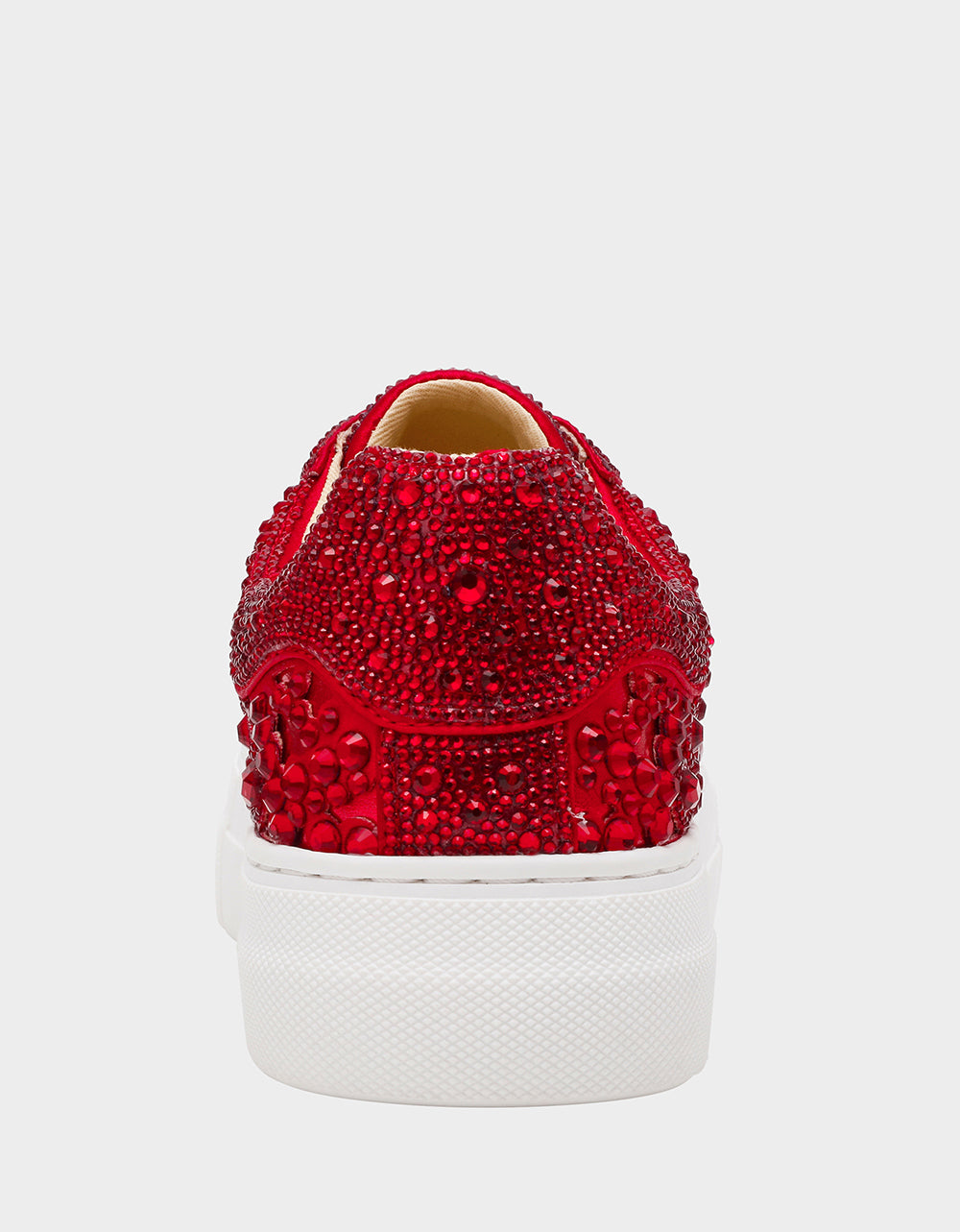 Betsey Johnson Premium - REILY RED Platform Low-Top Lace-Up Rhinestone Women's Sneaker