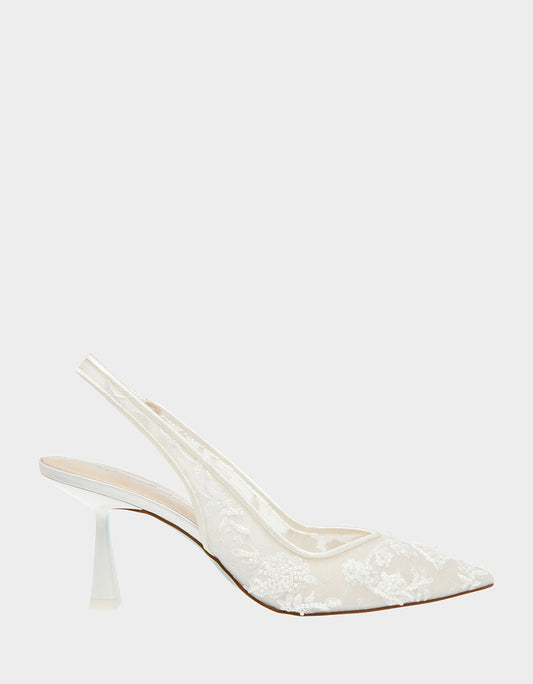 Betsey Johnson Quality - NIKKI IVORY Slingback Heels
