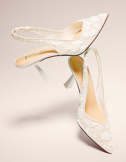 Betsey Johnson Quality - NIKKI IVORY Slingback Heels