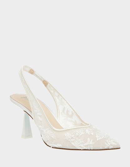 Betsey Johnson Quality - NIKKI IVORY Slingback Heels