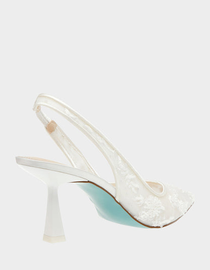 Betsey Johnson Quality - NIKKI IVORY Slingback Heels