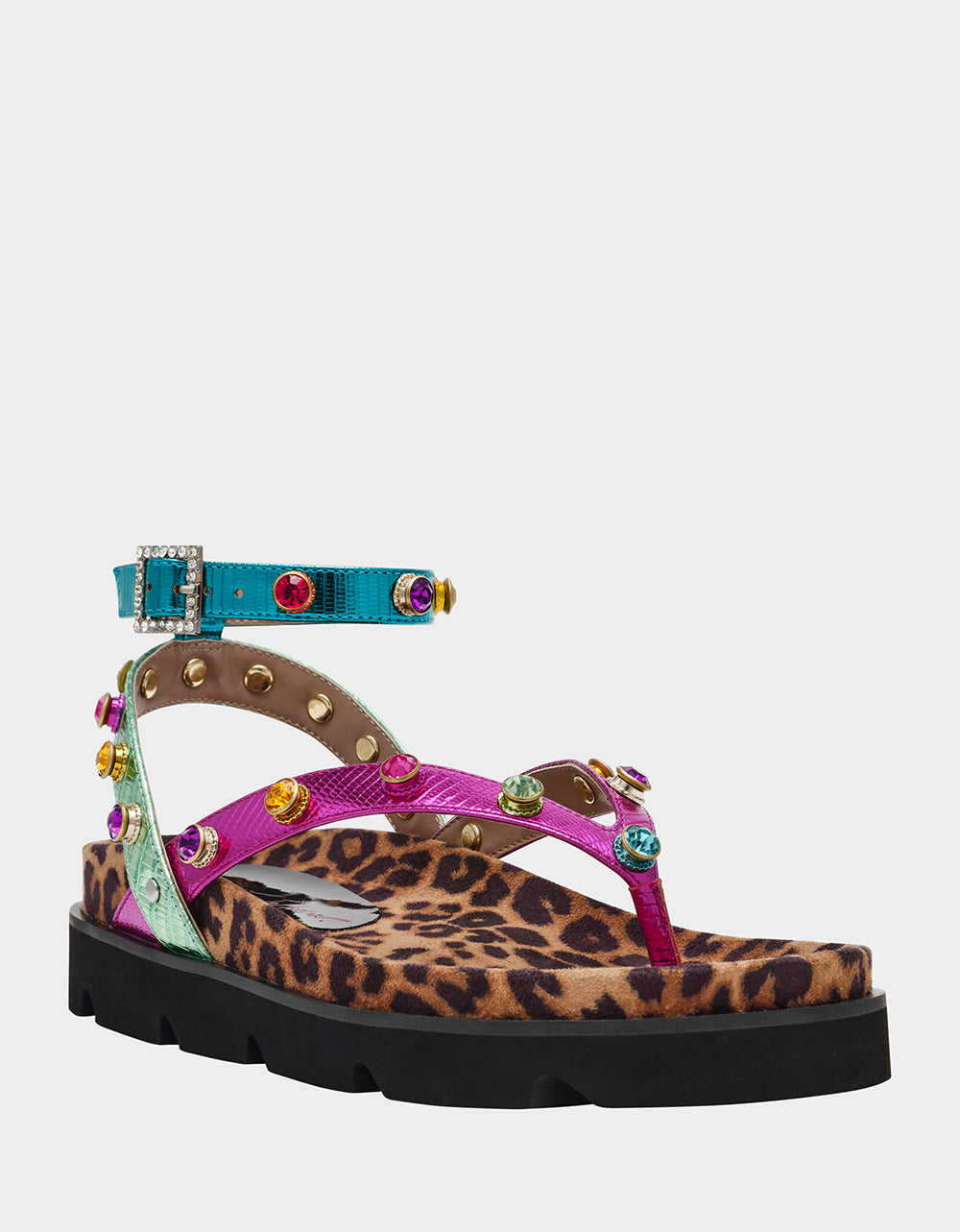 Betsey Johnson Trending - CONLEY METALLIC MULTI Strappy Flatform Sandal