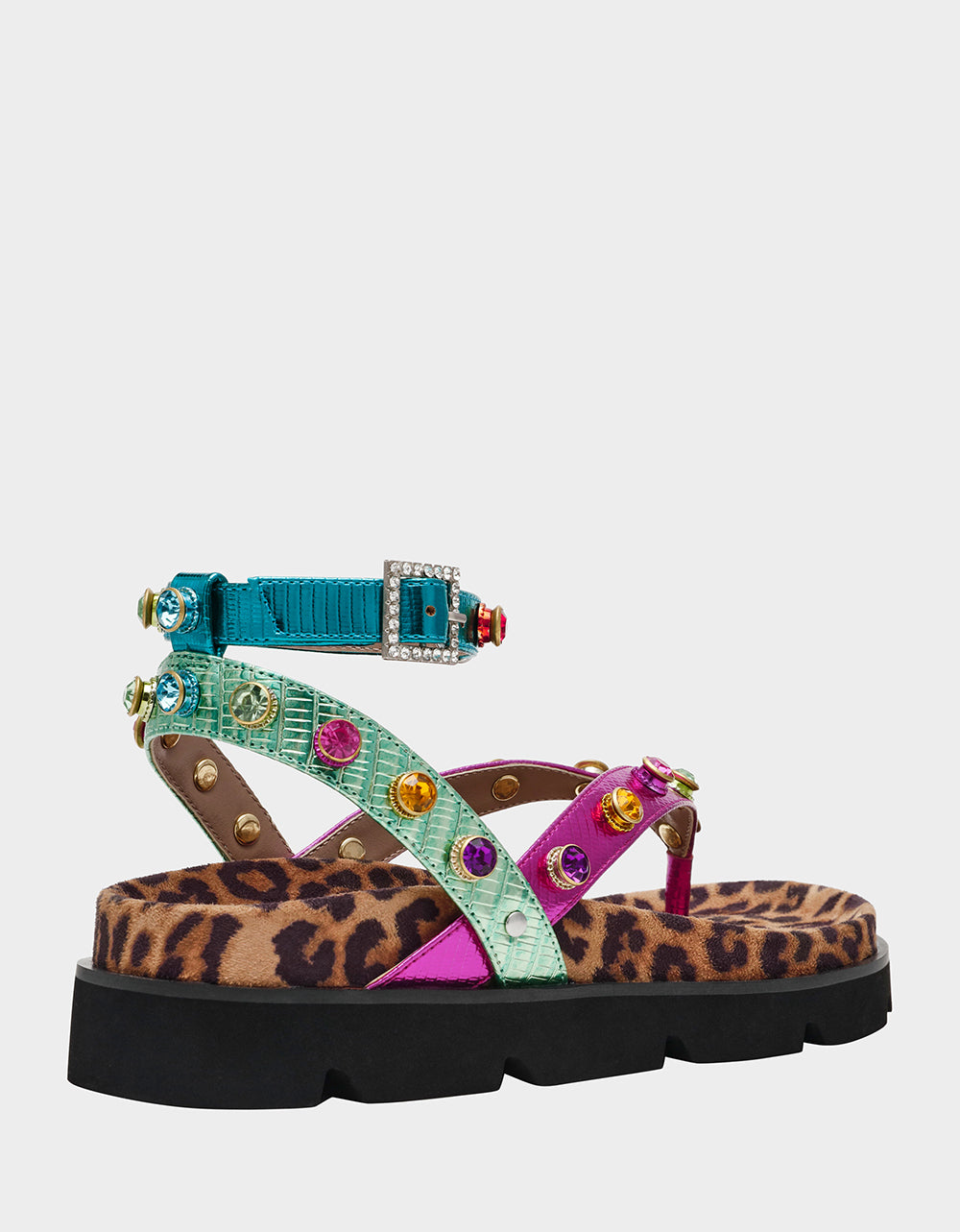 Betsey Johnson Trending - CONLEY METALLIC MULTI Strappy Flatform Sandal