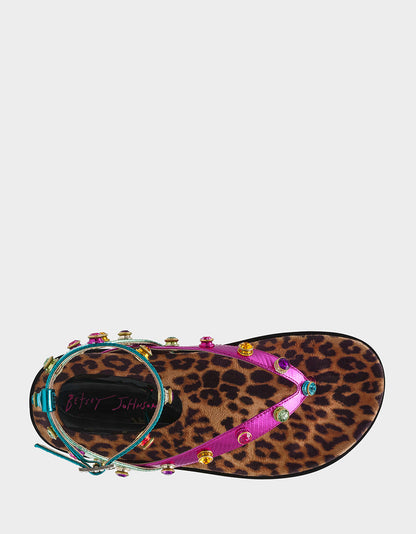 Betsey Johnson Trending - CONLEY METALLIC MULTI Strappy Flatform Sandal