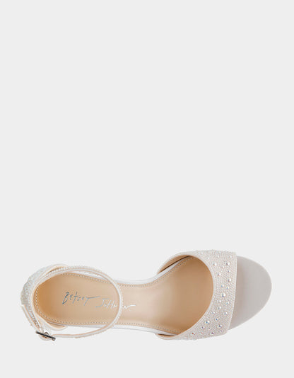 Betsey Johnson Signature - KAMI PEARL Block Heel Open Toe Women's Heel
