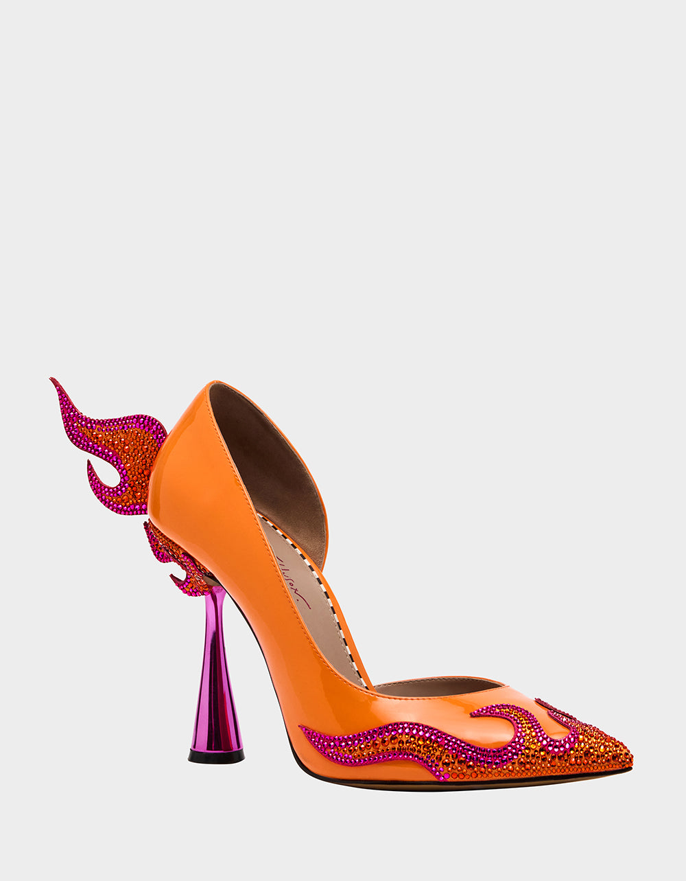 Betsey Johnson Quality - PHOENIX ORANGE MULTI Pointed-Toe Pump Women's Heel