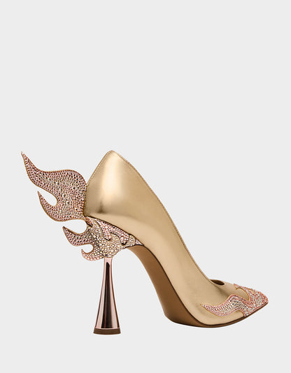 Betsey Johnson Exclusive - PHOENIX METAL MULTI Pointed-Toe Pump Women's Heel