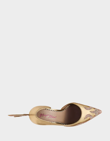 Betsey Johnson Exclusive - PHOENIX METAL MULTI Pointed-Toe Pump Women's Heel