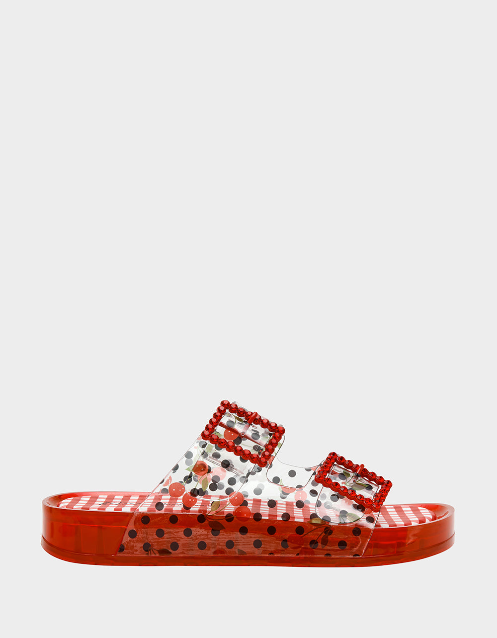 Betsey Johnson Featured - LANDIN RED MULTI Jelly Flatform Women's Sandal