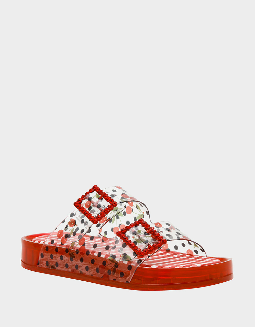 Betsey Johnson Featured - LANDIN RED MULTI Jelly Flatform Women's Sandal