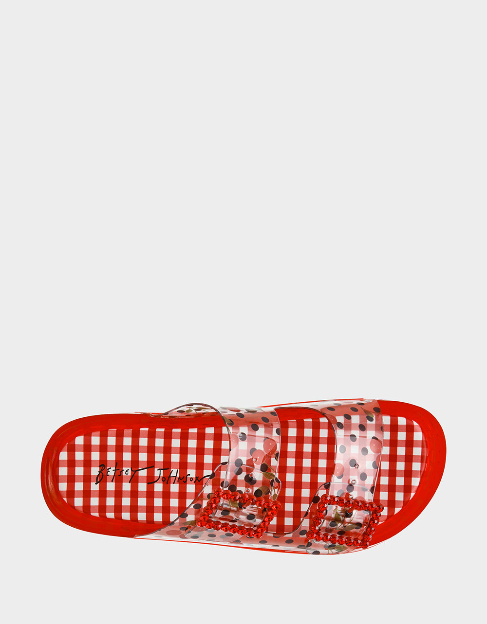 Betsey Johnson Featured - LANDIN RED MULTI Jelly Flatform Women's Sandal