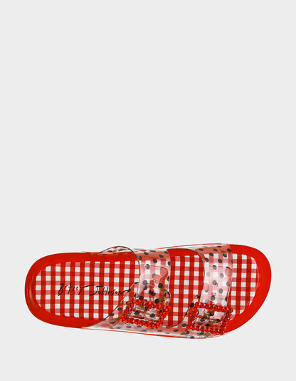 Betsey Johnson Featured - LANDIN RED MULTI Jelly Flatform Women's Sandal