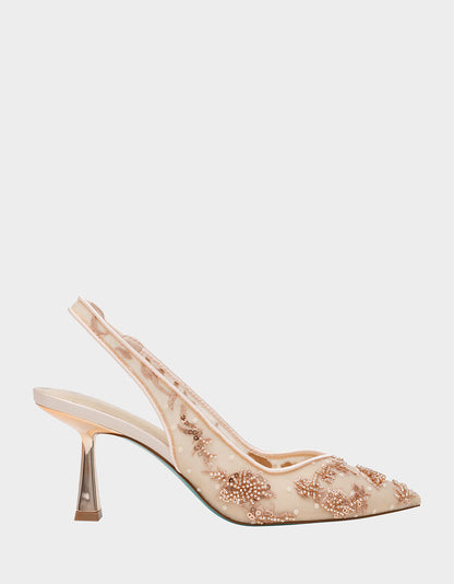 Betsey Johnson Exclusive - NIKKI BLUSH Slingback Pointed Toe Women's Heels