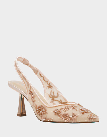 Betsey Johnson Exclusive - NIKKI BLUSH Slingback Pointed Toe Women's Heels