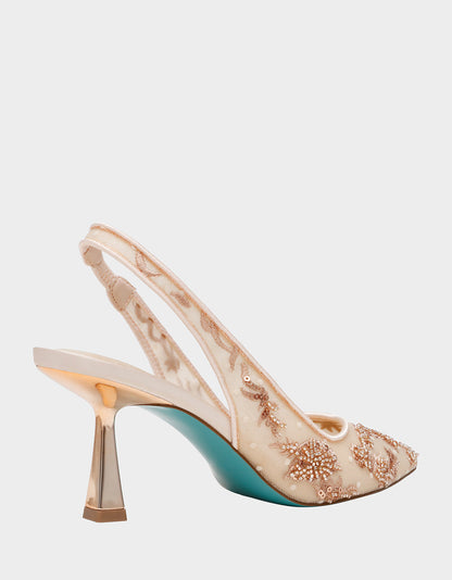 Betsey Johnson Exclusive - NIKKI BLUSH Slingback Pointed Toe Women's Heels