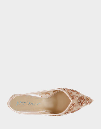 Betsey Johnson Exclusive - NIKKI BLUSH Slingback Pointed Toe Women's Heels