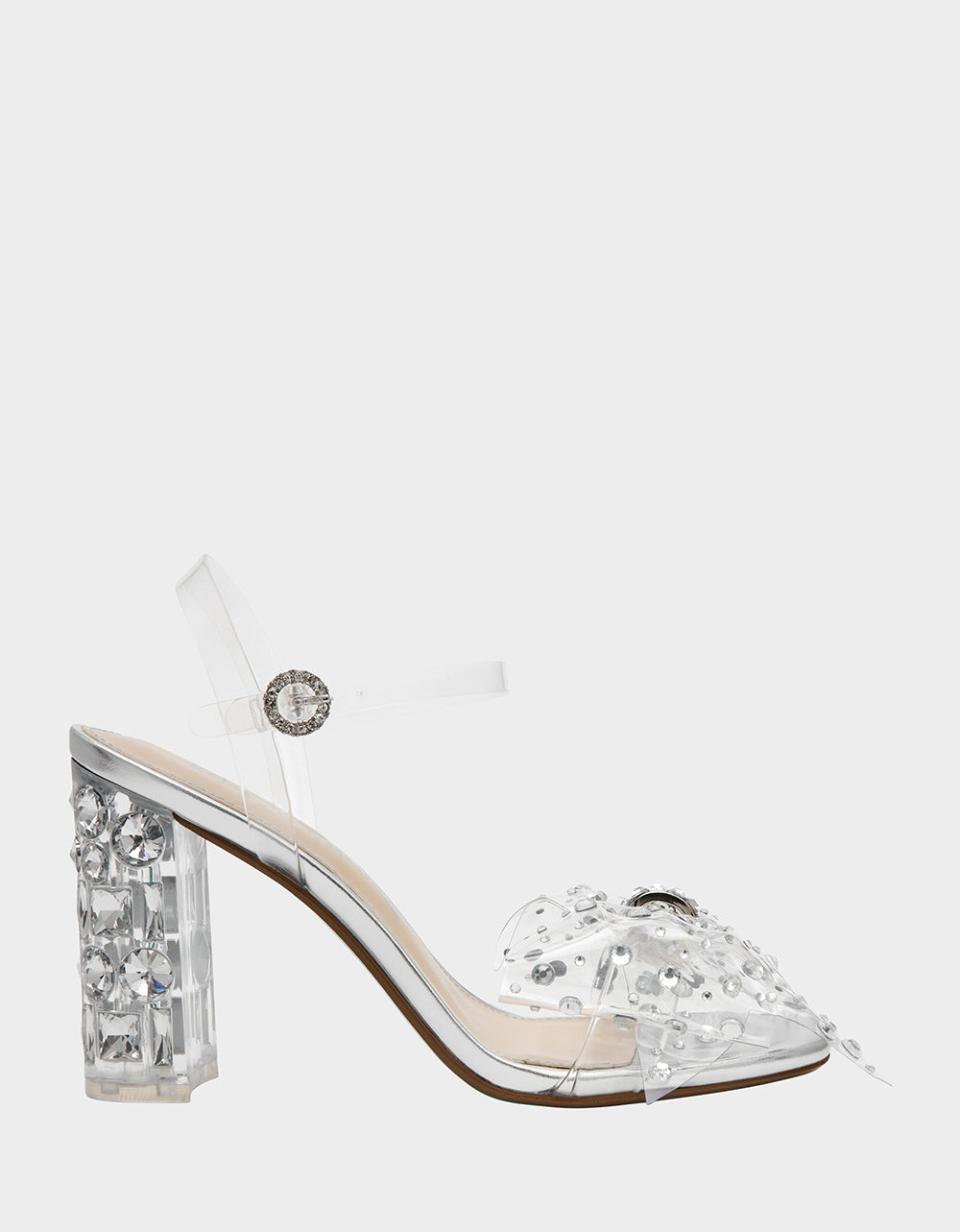 Betsey Johnson Everyday - PRATT Silver Women's Rhinestone Embellished Flower Heel