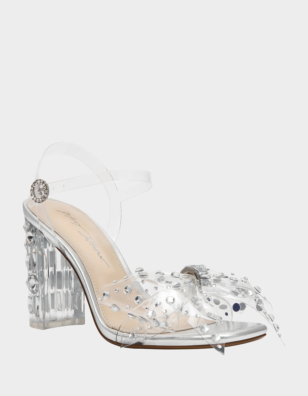 Betsey Johnson Everyday - PRATT Silver Women's Rhinestone Embellished Flower Heel