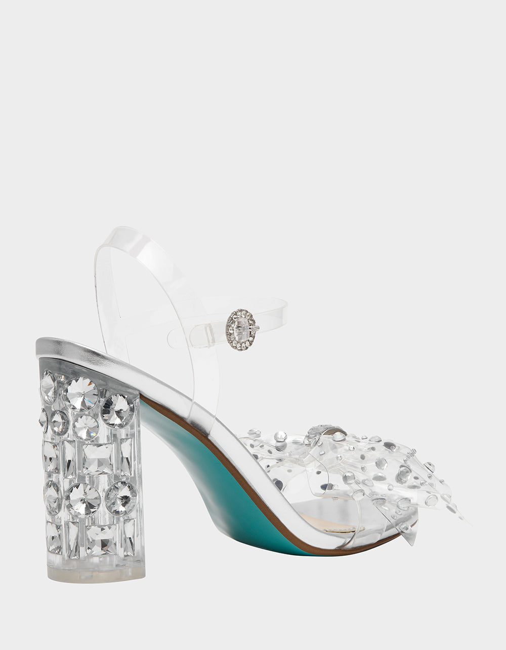 Betsey Johnson Everyday - PRATT Silver Women's Rhinestone Embellished Flower Heel