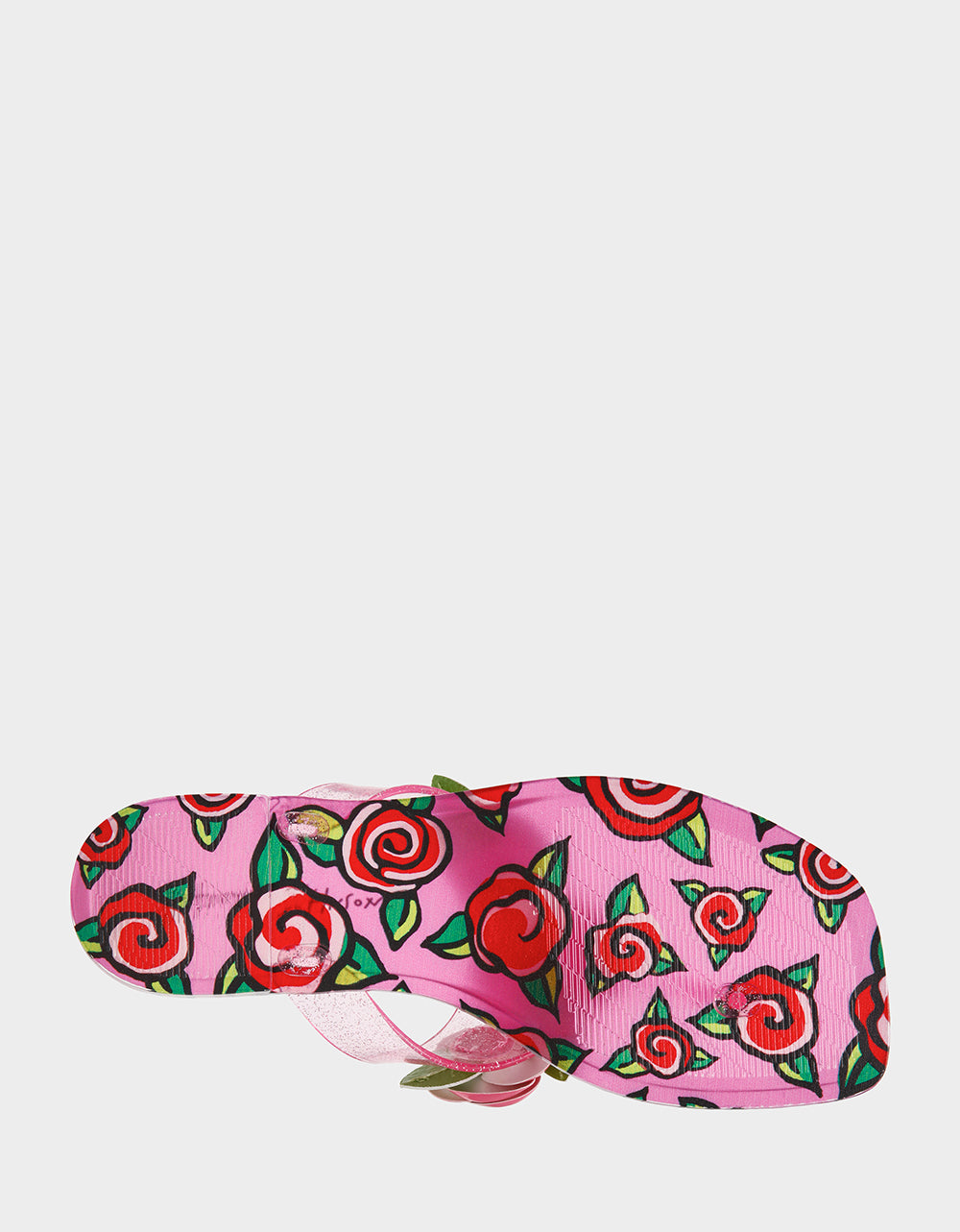Betsey Johnson Featured - TREN01S5 FUSHIA ROSE Jelly Thong Strappy Women's Sandal
