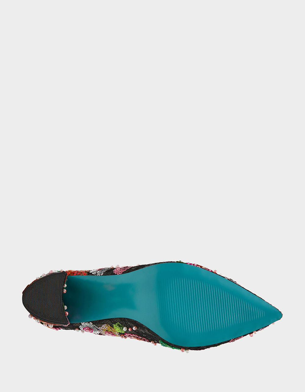 Betsey Johnson Smart Buy - CYRUS Black Floral Pointed-Toe Sequin Embellished Women's Heel