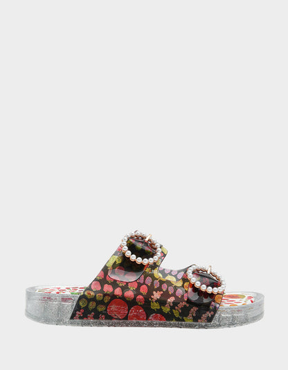 Betsey Johnson Latest - LANDIN BLACK MULTI Jelly Flatform Women's Sandal