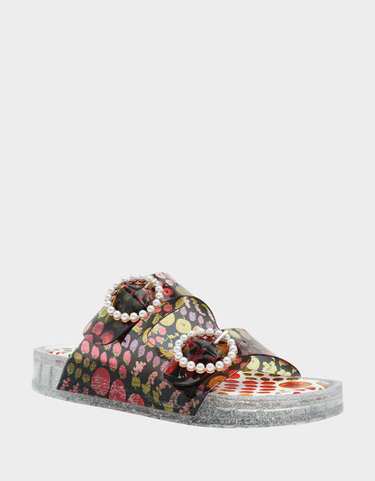Betsey Johnson Latest - LANDIN BLACK MULTI Jelly Flatform Women's Sandal