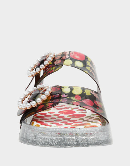 Betsey Johnson Latest - LANDIN BLACK MULTI Jelly Flatform Women's Sandal