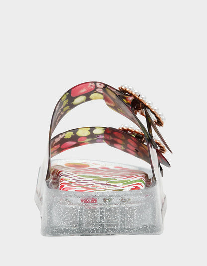 Betsey Johnson Latest - LANDIN BLACK MULTI Jelly Flatform Women's Sandal