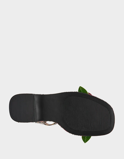 Betsey Johnson Popular - LIZZETE Black Rose Platform Flowers Embellished Women's Wedge Heel