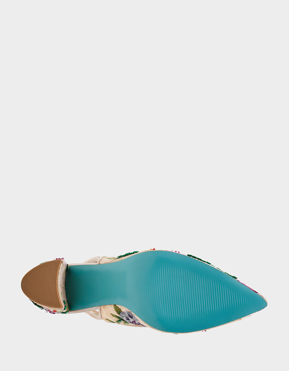 Betsey Johnson Sale - LIRA BLUSH MULTI FLORAL Pointed-Toe Slingback Mesh Women's Heel
