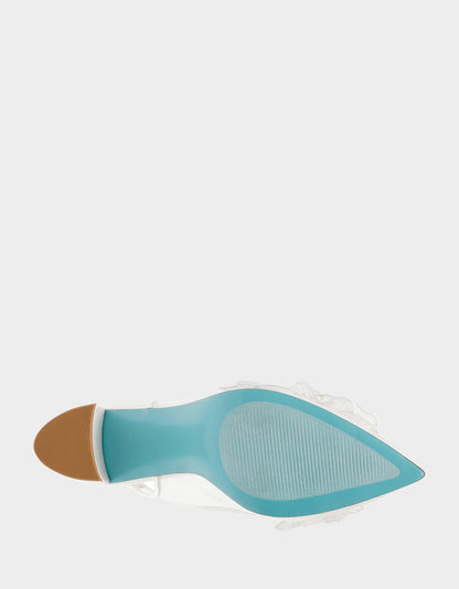 Betsey Johnson Sale - PETRA IVORY Slingback Floral Mesh Block Heel
