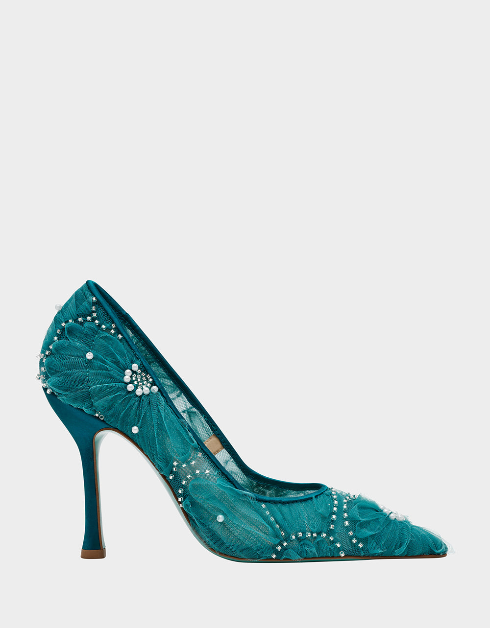 Betsey Johnson Customer Favorite - ROXIE EMERALD Pointed-Toe Mesh Stiletto Pump Women's Heel