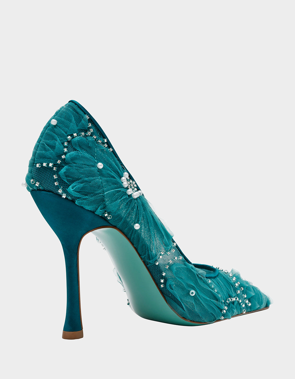 Betsey Johnson Customer Favorite - ROXIE EMERALD Pointed-Toe Mesh Stiletto Pump Women's Heel