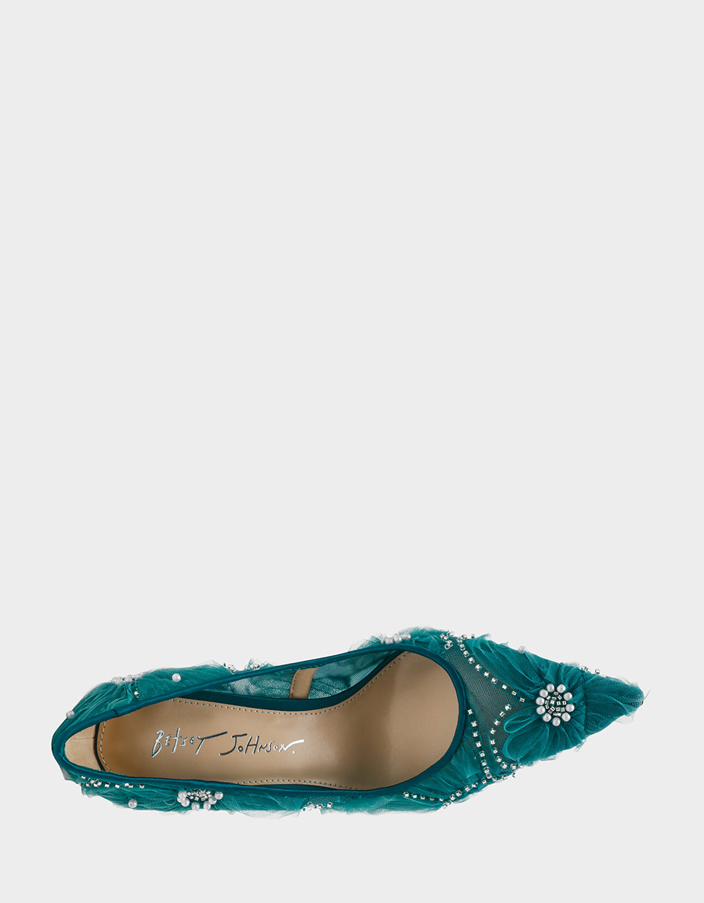 Betsey Johnson Customer Favorite - ROXIE EMERALD Pointed-Toe Mesh Stiletto Pump Women's Heel