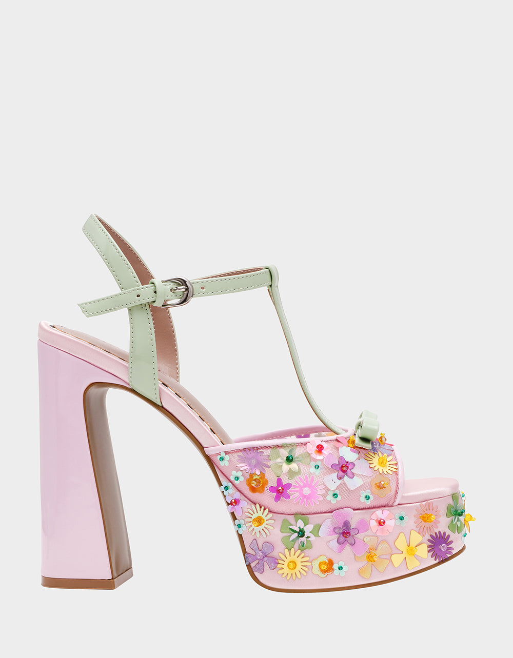 Betsey Johnson Essential - MELODIE PINK MULTI Women's Platform Floral Heel Sandal