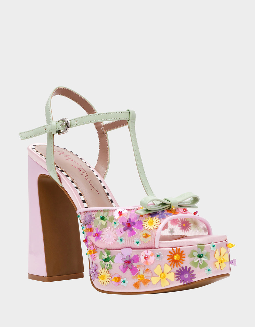 Betsey Johnson Essential - MELODIE PINK MULTI Women's Platform Floral Heel Sandal