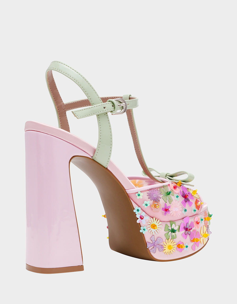 Betsey Johnson Essential - MELODIE PINK MULTI Women's Platform Floral Heel Sandal