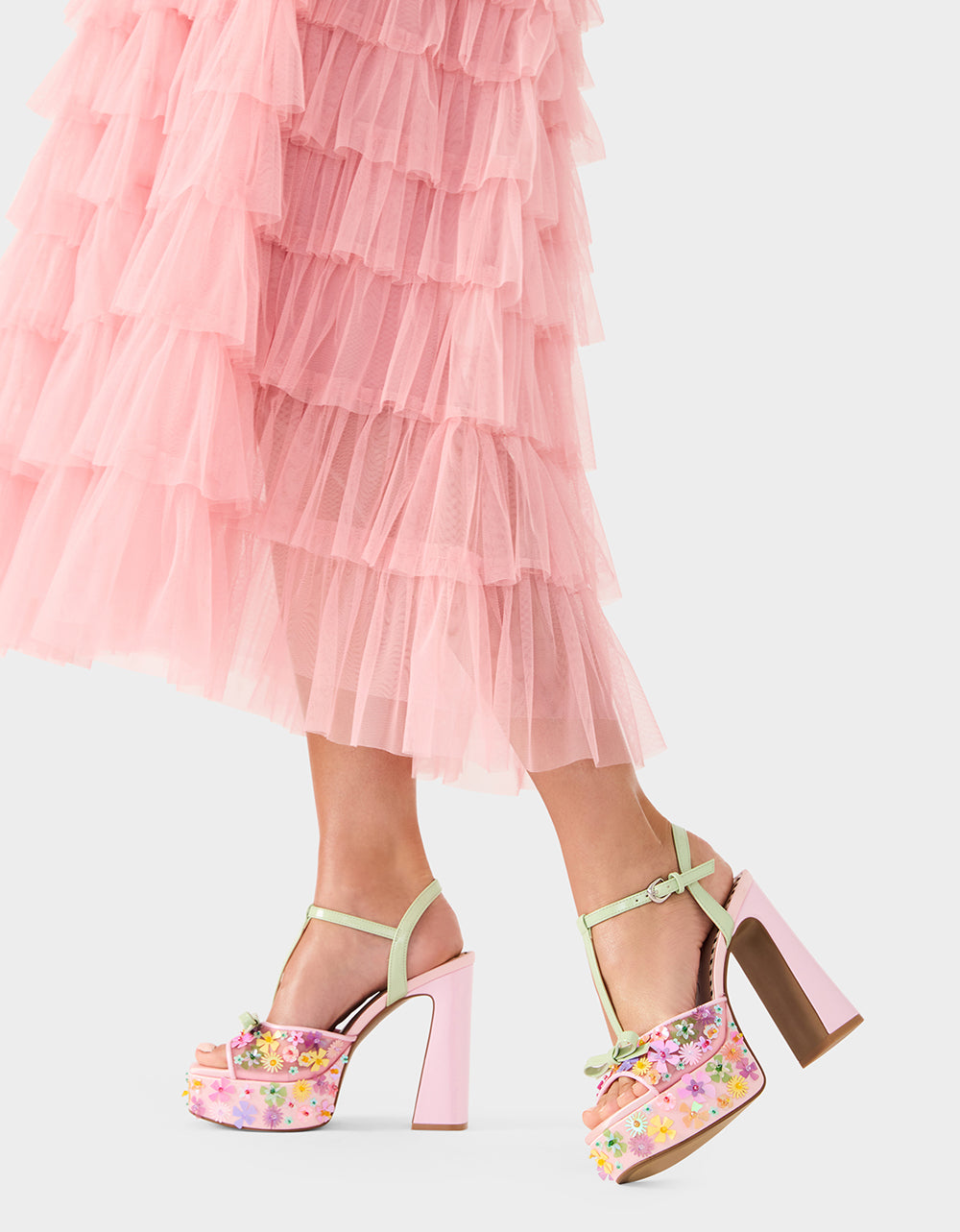 Betsey Johnson Essential - MELODIE PINK MULTI Women's Platform Floral Heel Sandal